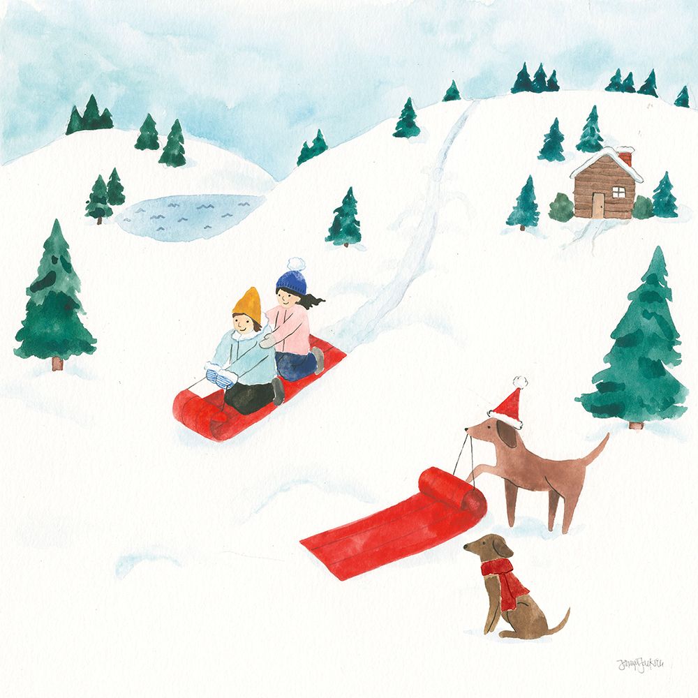 Winter Scene IV Dogs art print by Jenaya Jackson for $57.95 CAD