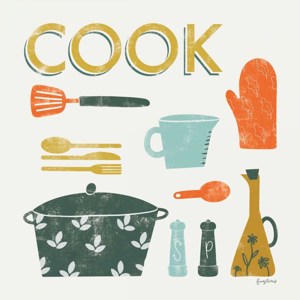 Retro Kitchen III art print by Becky Thorns for $57.95 CAD
