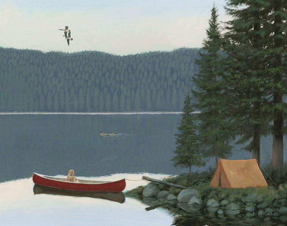 Happy Place IV Red Canoe Crop art print by James Wiens for $57.95 CAD