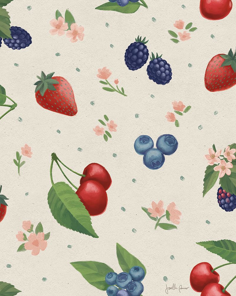 Berry Breeze Pattern IA art print by Janelle Penner for $57.95 CAD