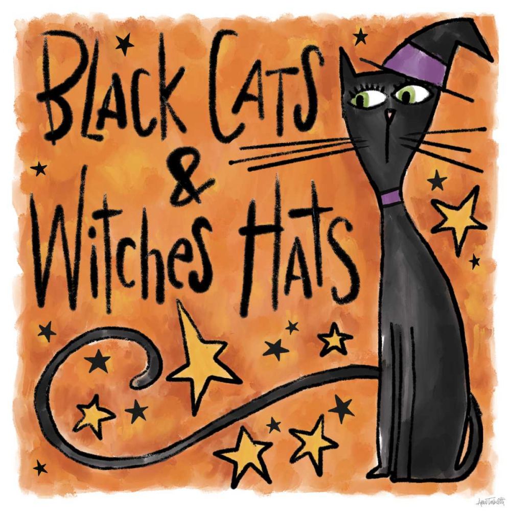 Black Cats and Witches Hats I art print by Anne Tavoletti for $57.95 CAD