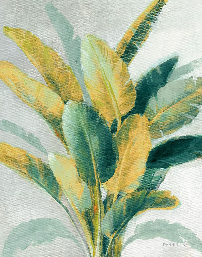 Greenhouse Palm II Teal Green and Gold Crop art print by Danhui Nai for $57.95 CAD