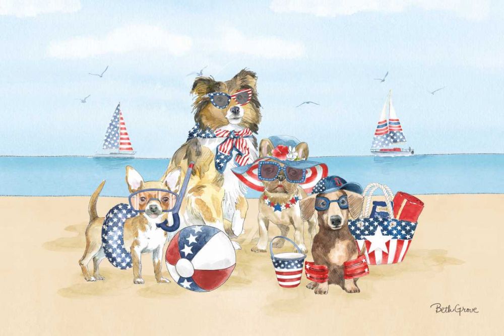 Patriotic Paws I art print by Beth Grove for $57.95 CAD