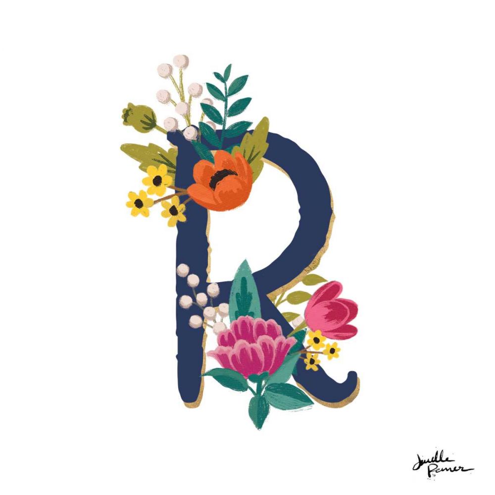 Romantic Luxe R Navy art print by Janelle Penner for $57.95 CAD