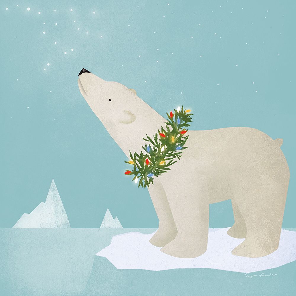 Holiday Polar Bear art print by Ryan Fowler for $57.95 CAD