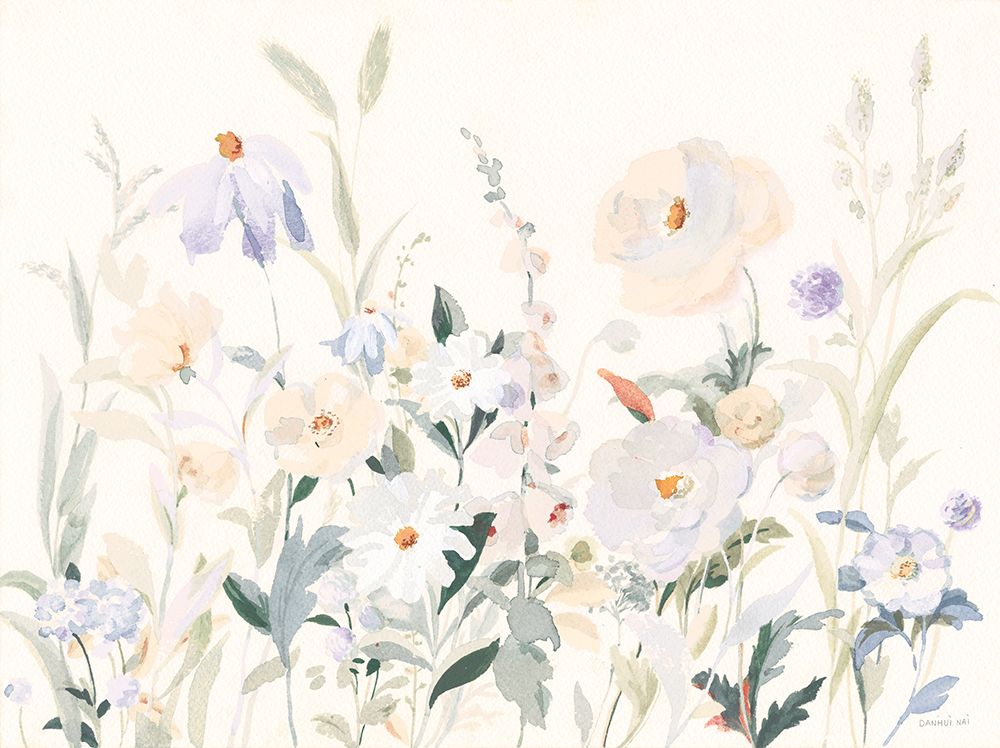 Neutral Boho Wildflowers art print by Danhui Nai for $57.95 CAD