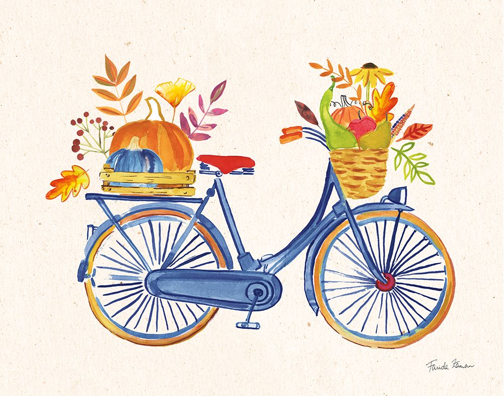 Autumn Harvest I Navy art print by Farida Zaman for $57.95 CAD
