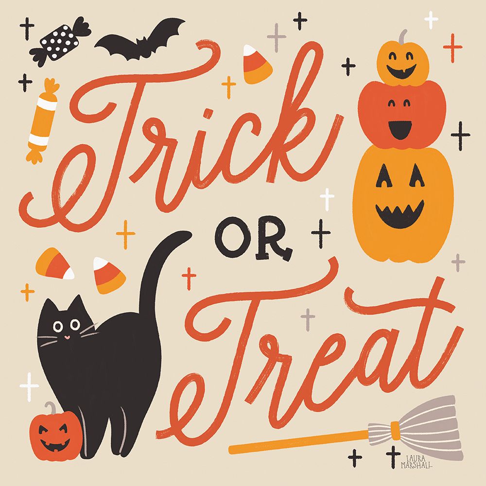 Trick or Treat II with Black art print by Laura Marshall for $57.95 CAD