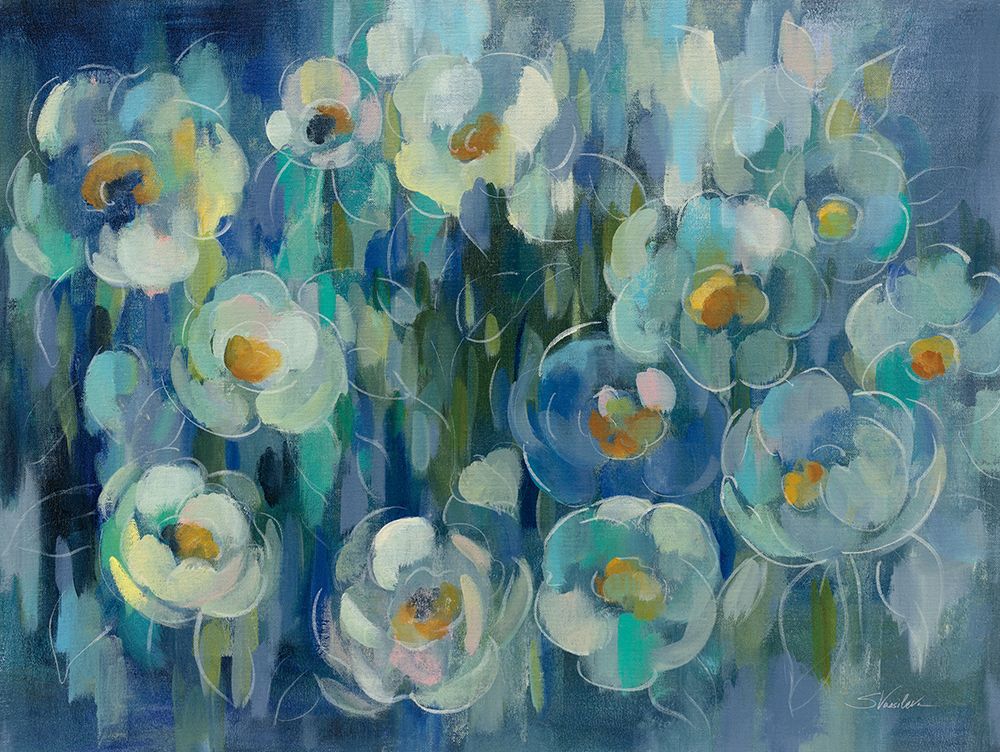 Pretty Blue Floral art print by Silvia Vassileva for $57.95 CAD