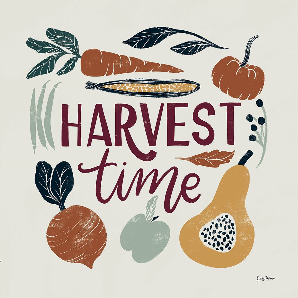 Harvest Lettering I art print by Becky Thorns for $57.95 CAD