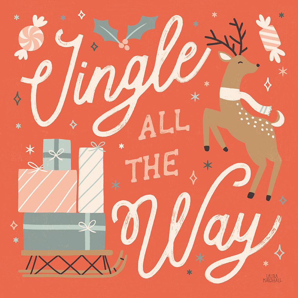 Reindeer Holiday V art print by Laura Marshall for $57.95 CAD