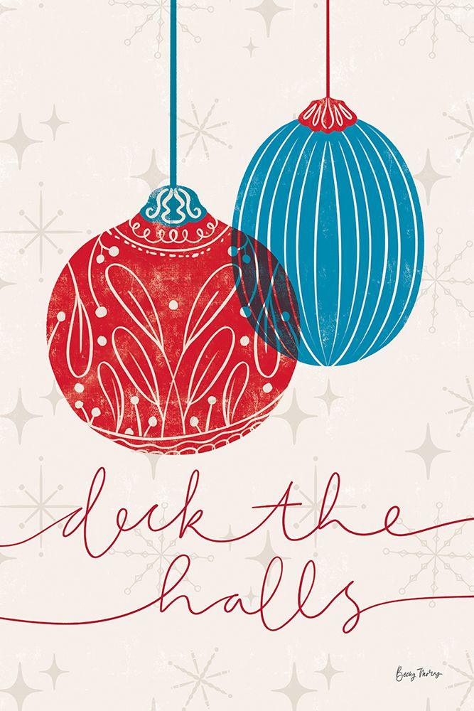 Retro Ornament V Red art print by Becky Thorns for $57.95 CAD