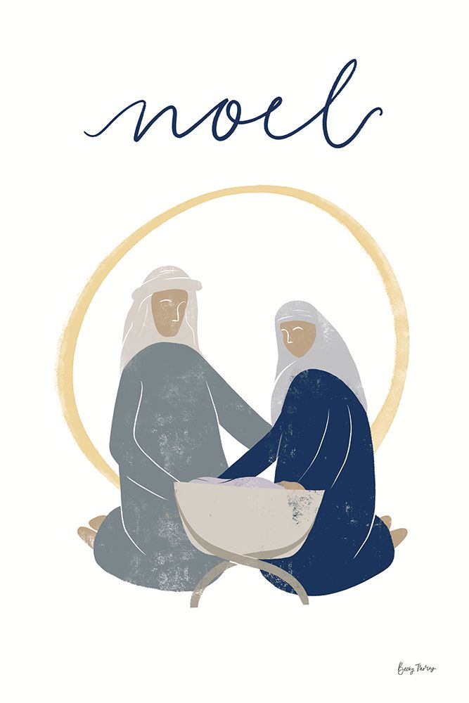 Nativity II with Navy art print by Becky Thorns for $57.95 CAD