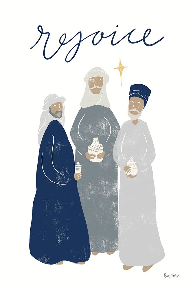 Nativity III with Navy art print by Becky Thorns for $57.95 CAD