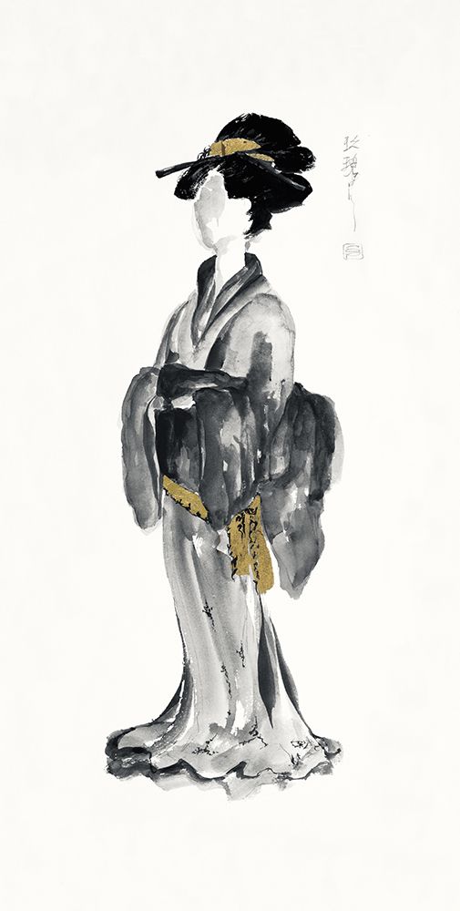 Geisha I Black and Gold art print by Chris Paschke for $57.95 CAD