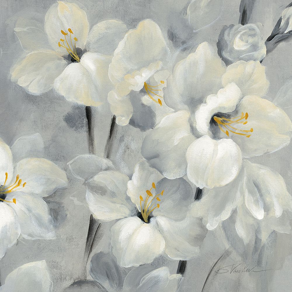 Flowers on Gray II art print by Silvia Vassileva for $57.95 CAD