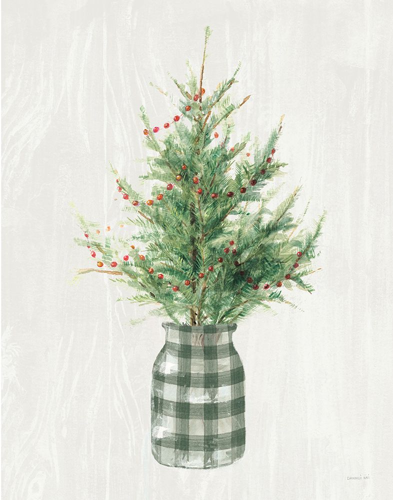 White and Bright Christmas Tree II Plaid art print by Danhui Nai for $57.95 CAD