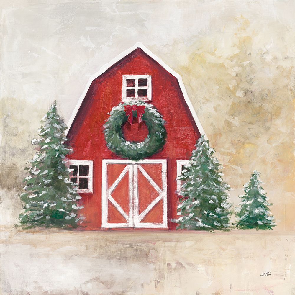 December Barn art print by Julia Purinton for $57.95 CAD