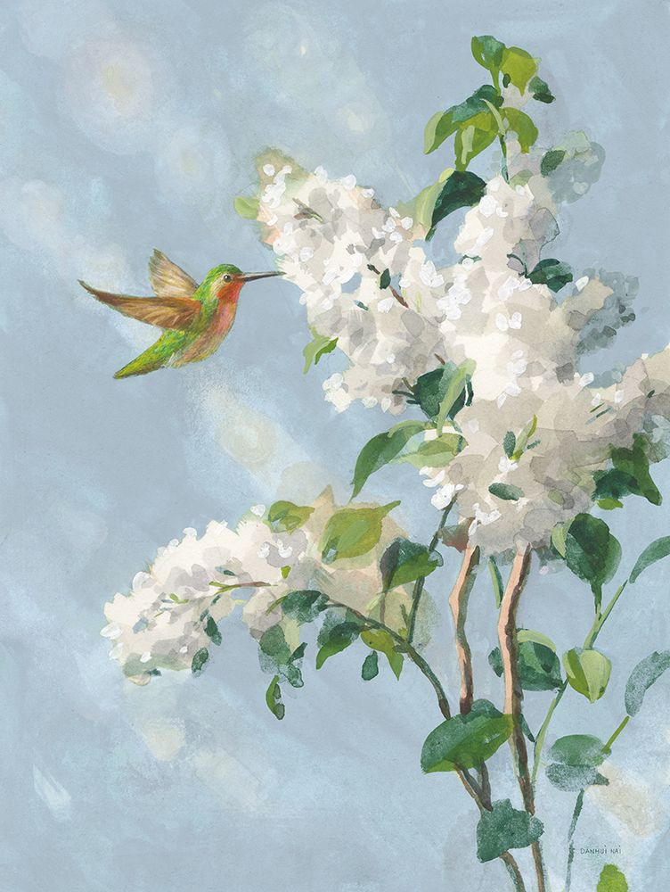 Hummingbird Spring I Soft Blue art print by Danhui Nai for $57.95 CAD