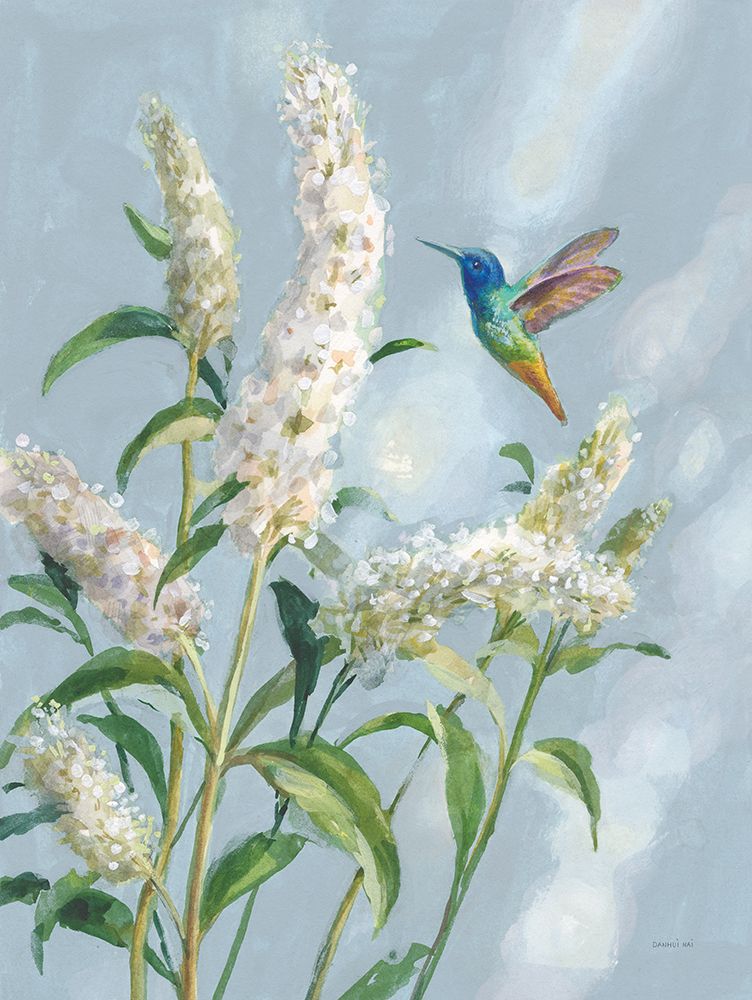 Hummingbird Spring II Soft Blue art print by Danhui Nai for $57.95 CAD