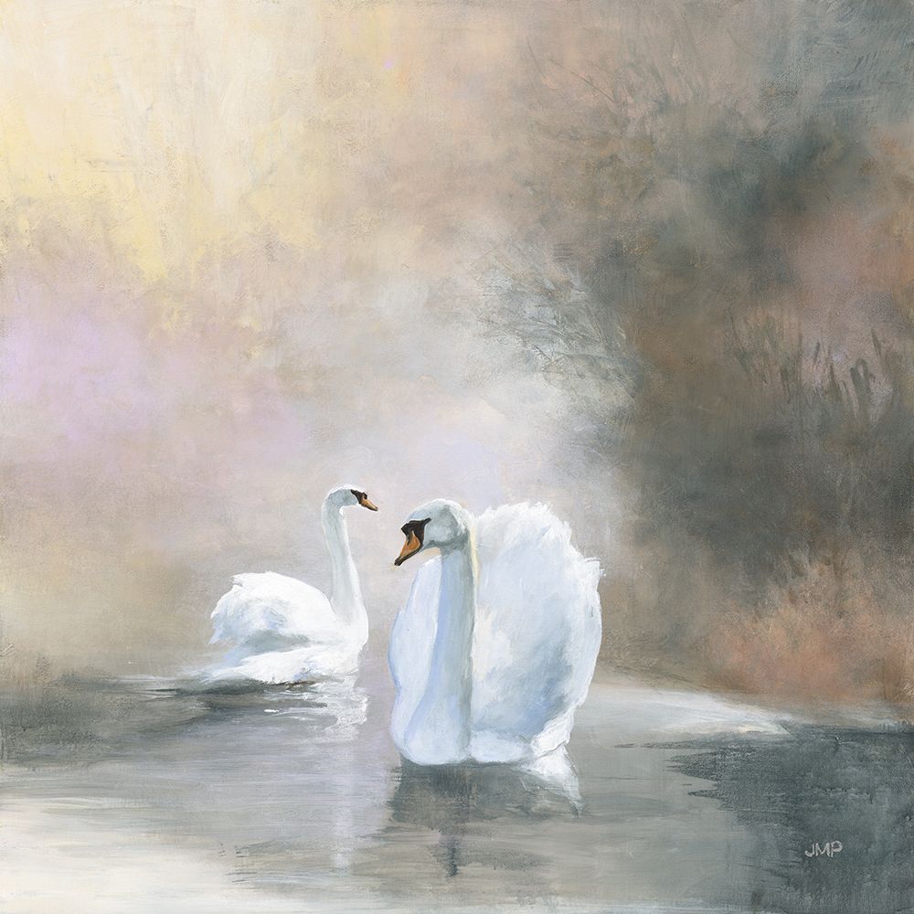 Swans in Mist art print by Julia Purinton for $57.95 CAD