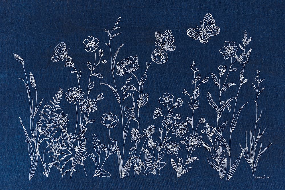 Blue Butterfly Garden art print by Danhui Nai for $57.95 CAD