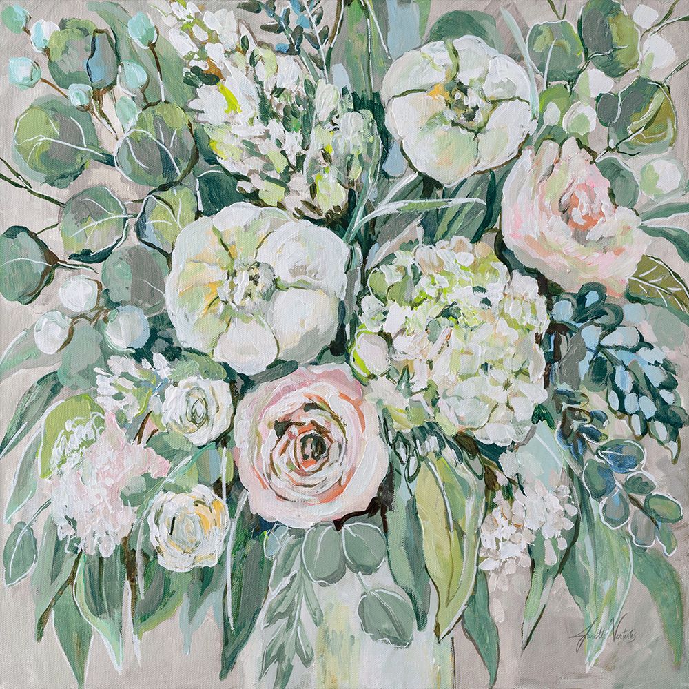 White Wedding on Gray art print by Jeanette Vertentes for $57.95 CAD