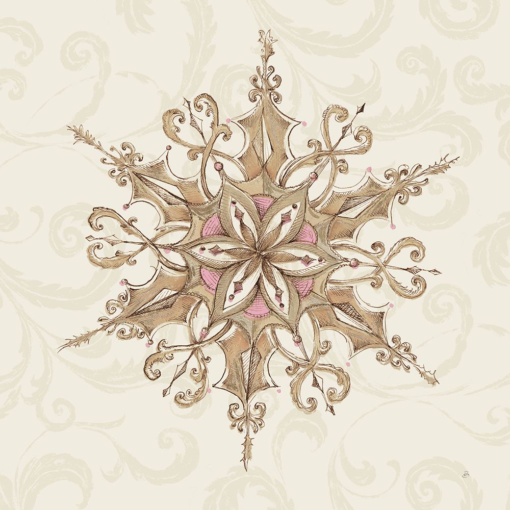 Elegant Season Snowflake I Pink art print by Daphne Brissonnet for $57.95 CAD
