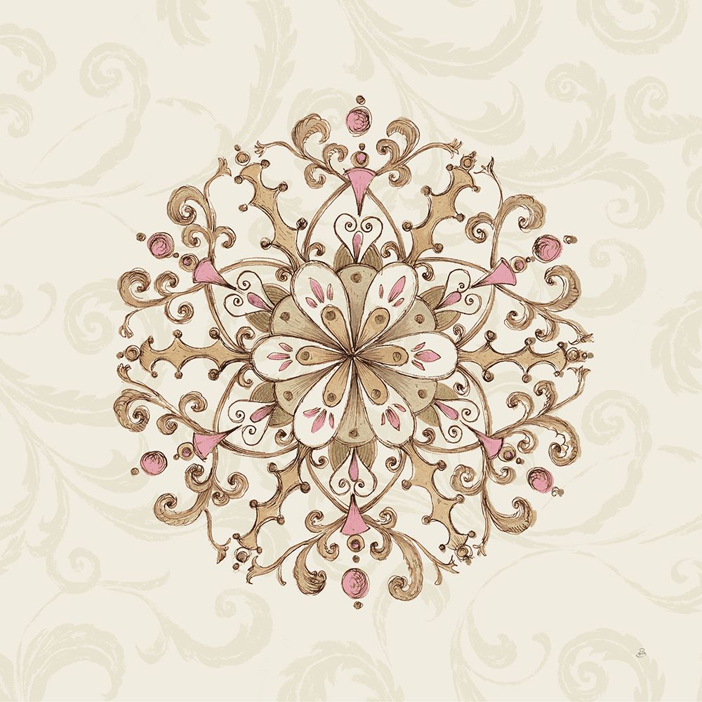 Elegant Season Snowflake III Pink art print by Daphne Brissonnet for $57.95 CAD