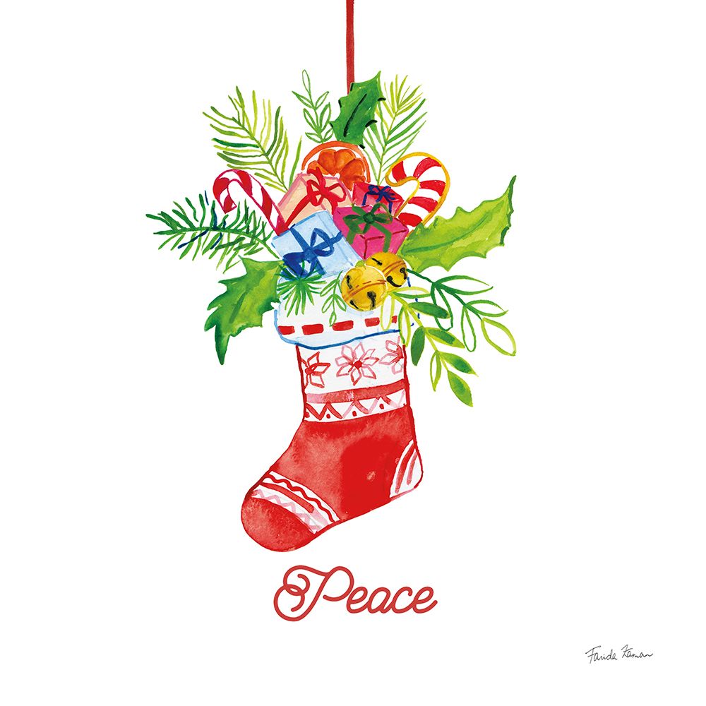 Holiday Stocking art print by Farida Zaman for $57.95 CAD