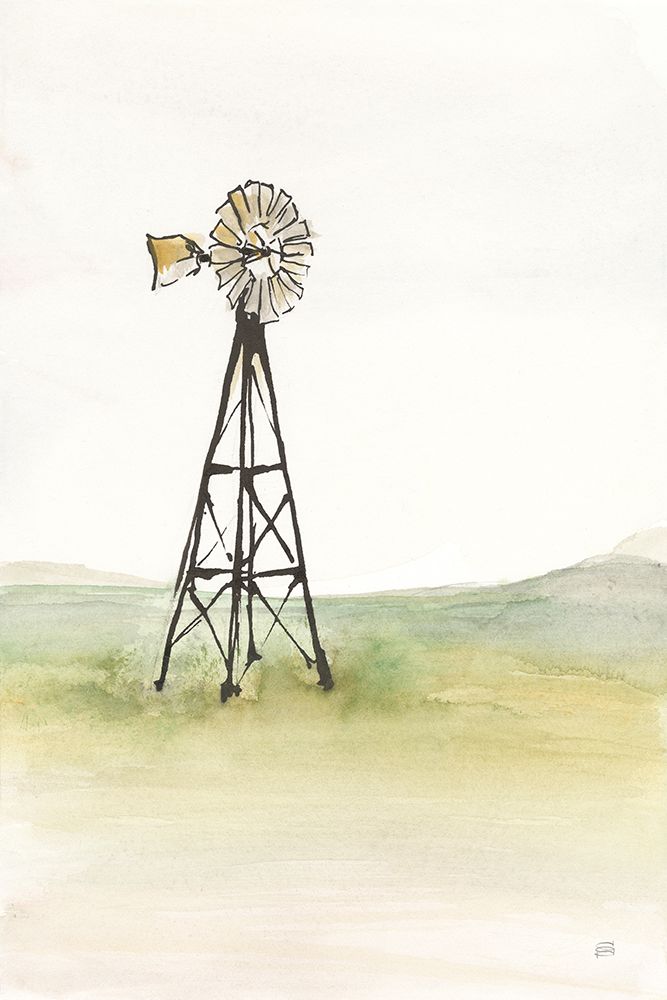 Windmill Landscape I art print by Chris Paschke for $57.95 CAD