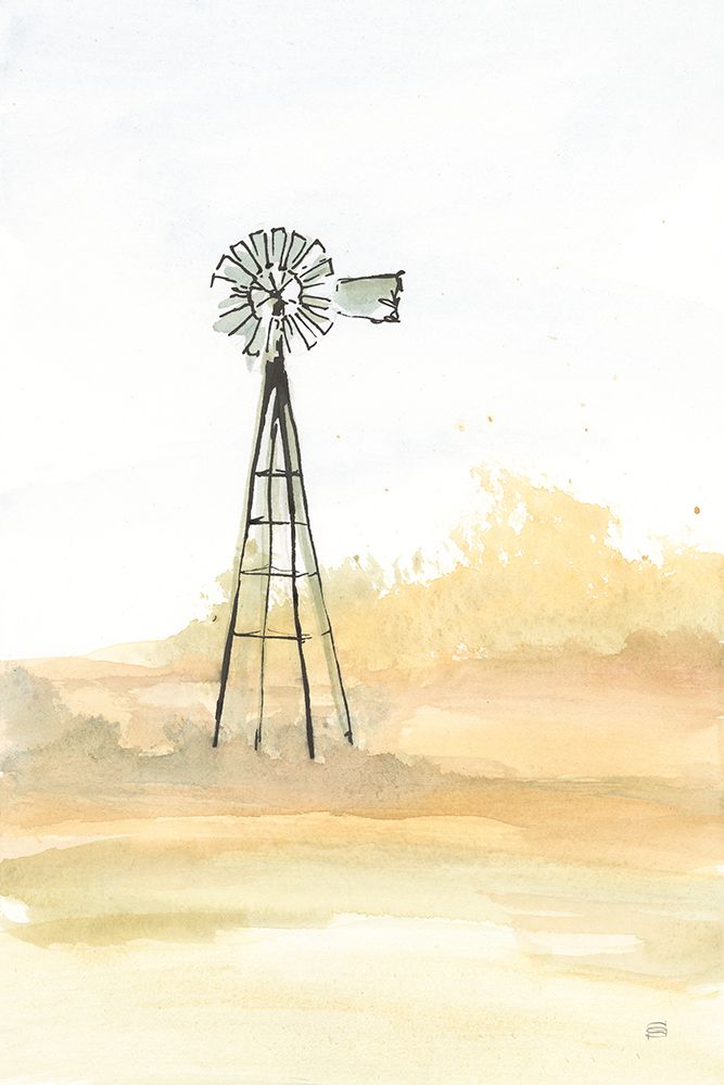 Windmill Landscape III art print by Chris Paschke for $57.95 CAD