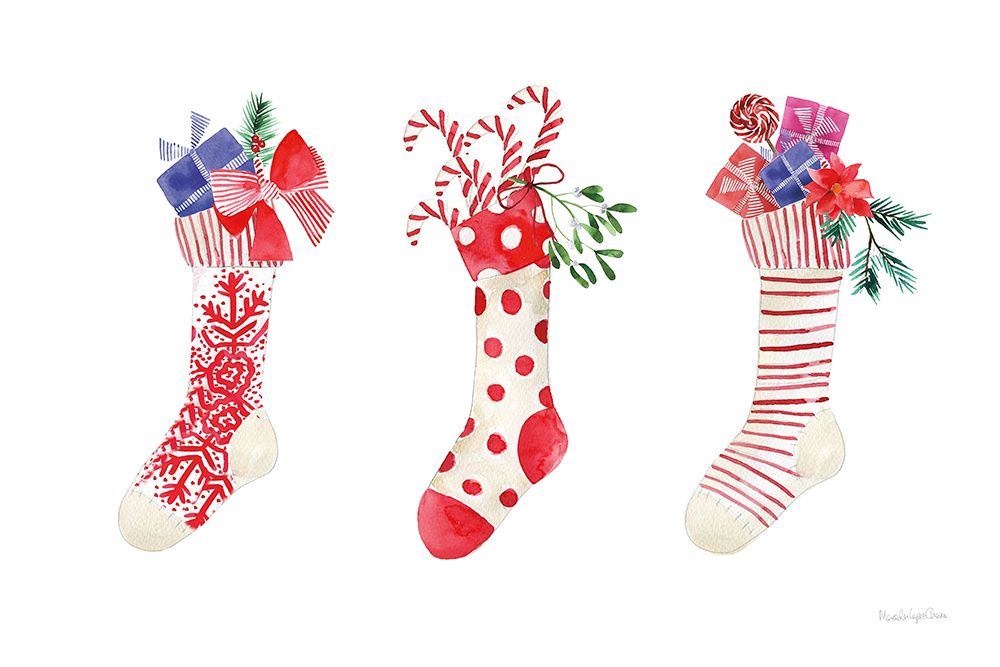 Decked Out Stockings art print by Mercedes Lopez Charro for $57.95 CAD