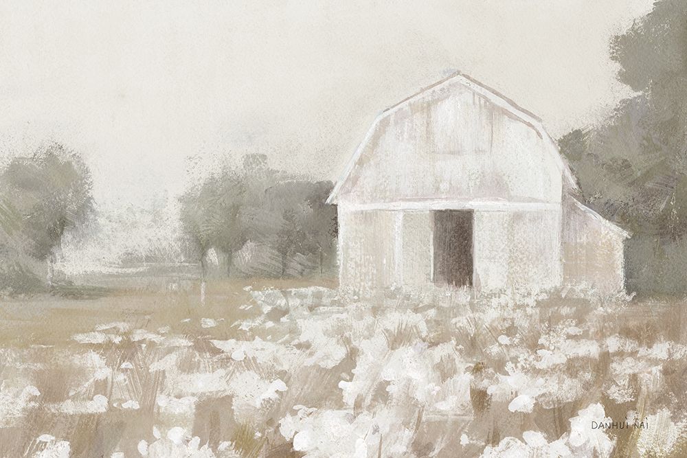 White Barn Meadow Neutral Crop art print by Danhui Nai for $57.95 CAD