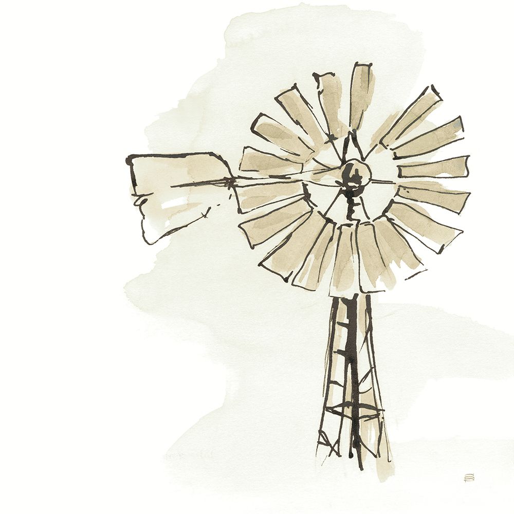 Windmill I Neutral art print by Chris Paschke for $57.95 CAD