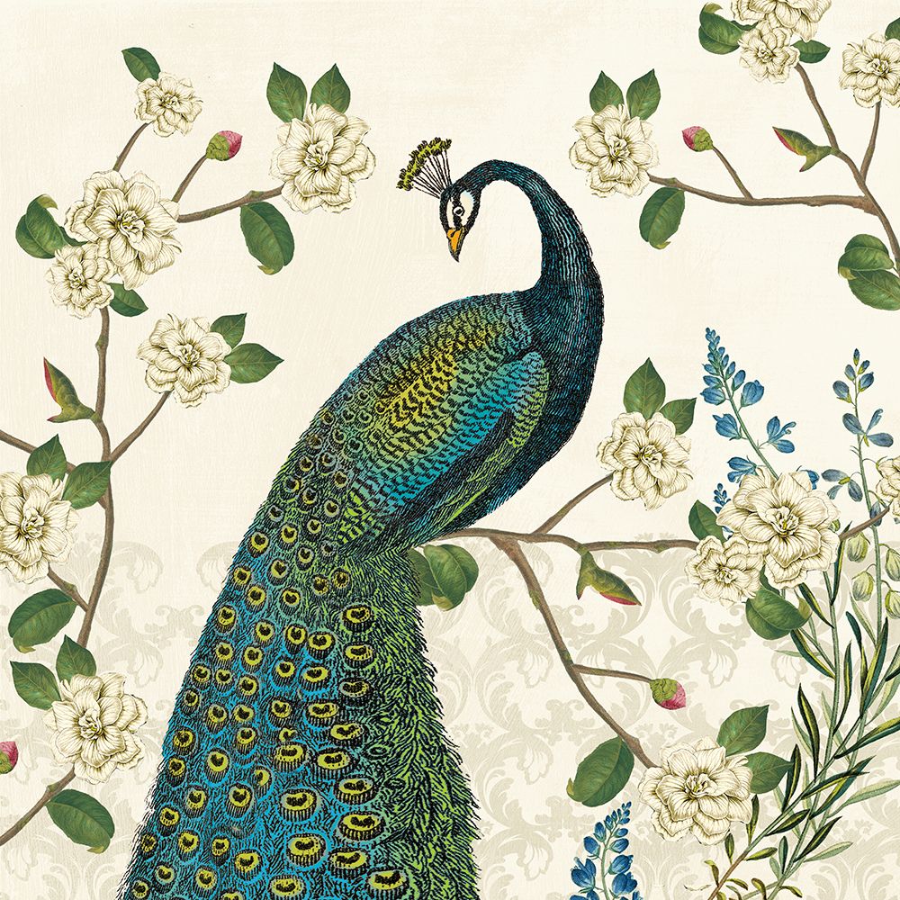 Peacock Arbor I Ivory v2 art print by Sue Schlabach for $57.95 CAD