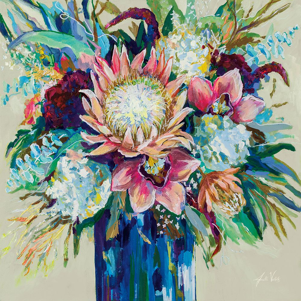 Marias Bouquet on Warm Gray art print by Jeanette Vertentes for $57.95 CAD