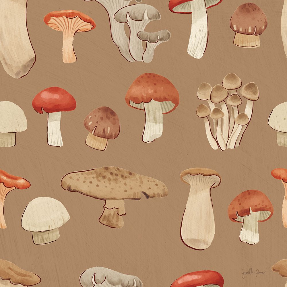 Mushroom Madness Pattern IIIE art print by Janelle Penner for $57.95 CAD