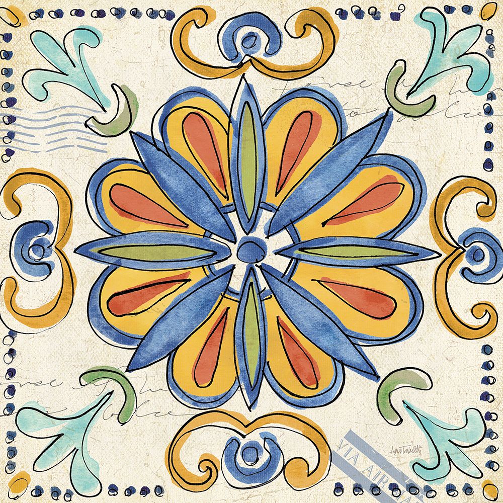 Tuscan Sun Tiles IV Talavera art print by Anne Tavoletti for $57.95 CAD