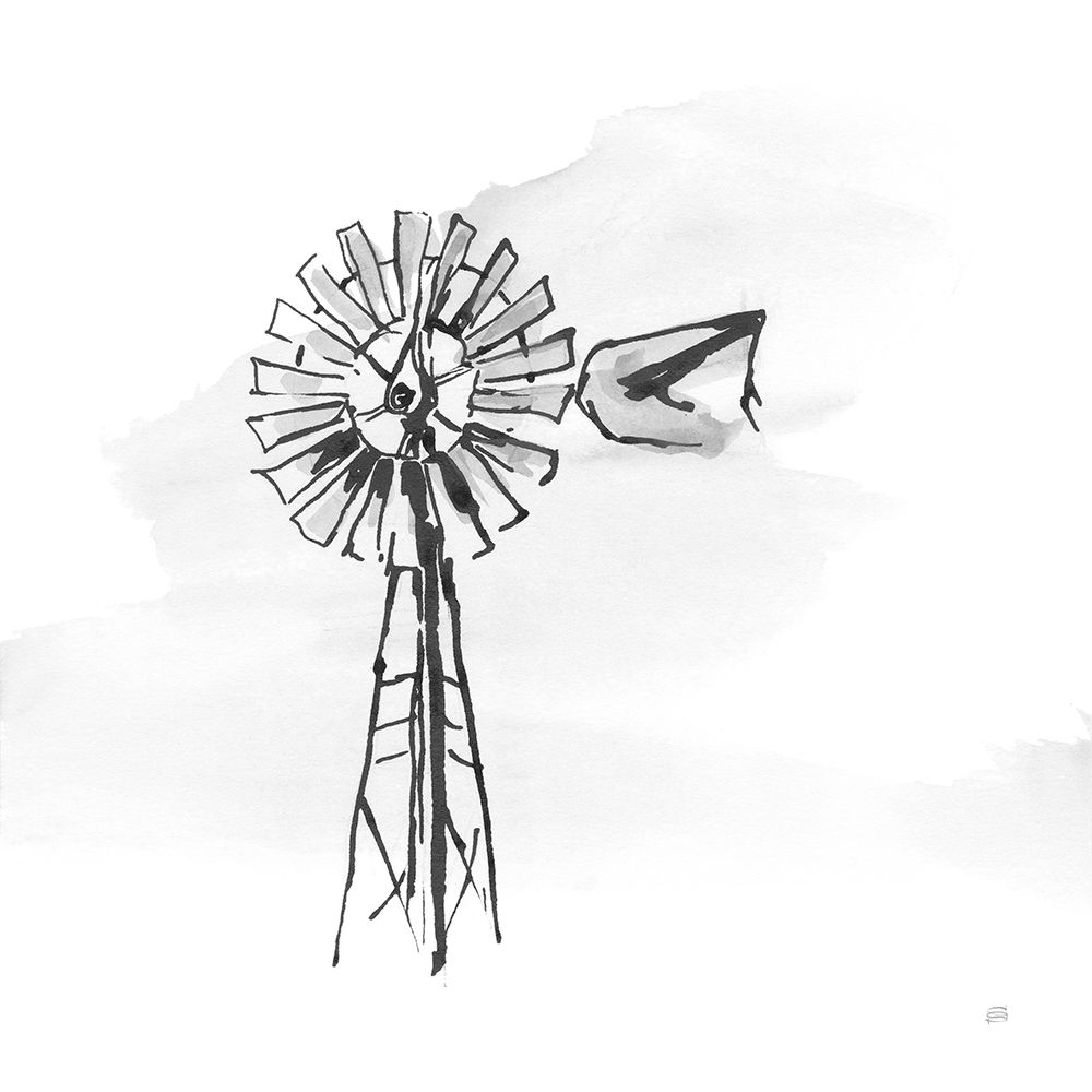 Windmill V BW art print by Chris Paschke for $57.95 CAD