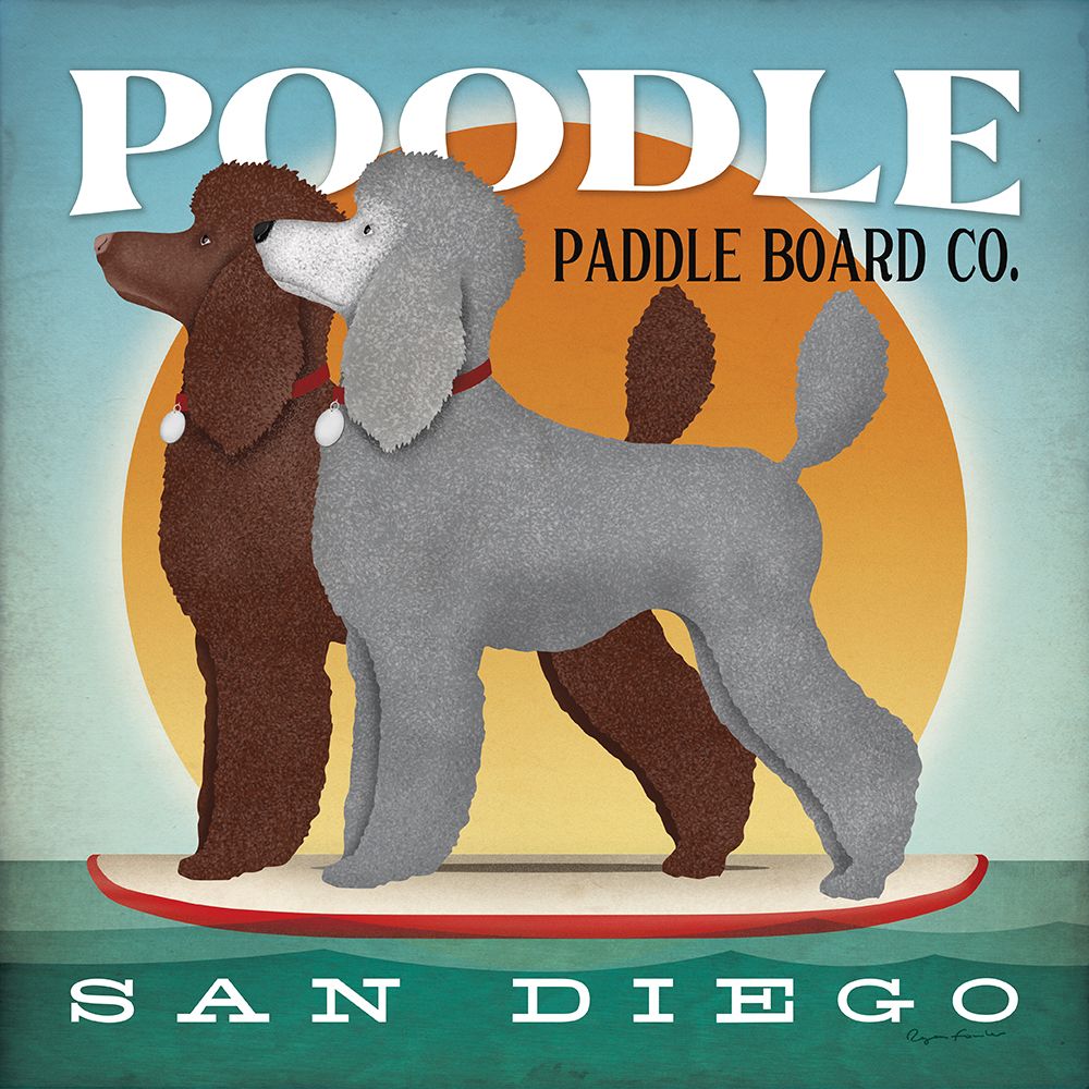 Double Poodle Paddle Board art print by Ryan Fowler for $57.95 CAD