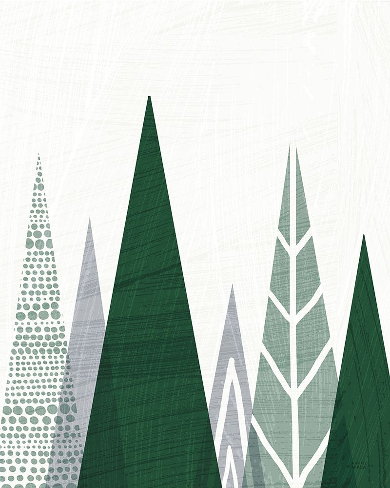 Geometric Forest II Green Gray art print by Michael Mullan for $57.95 CAD
