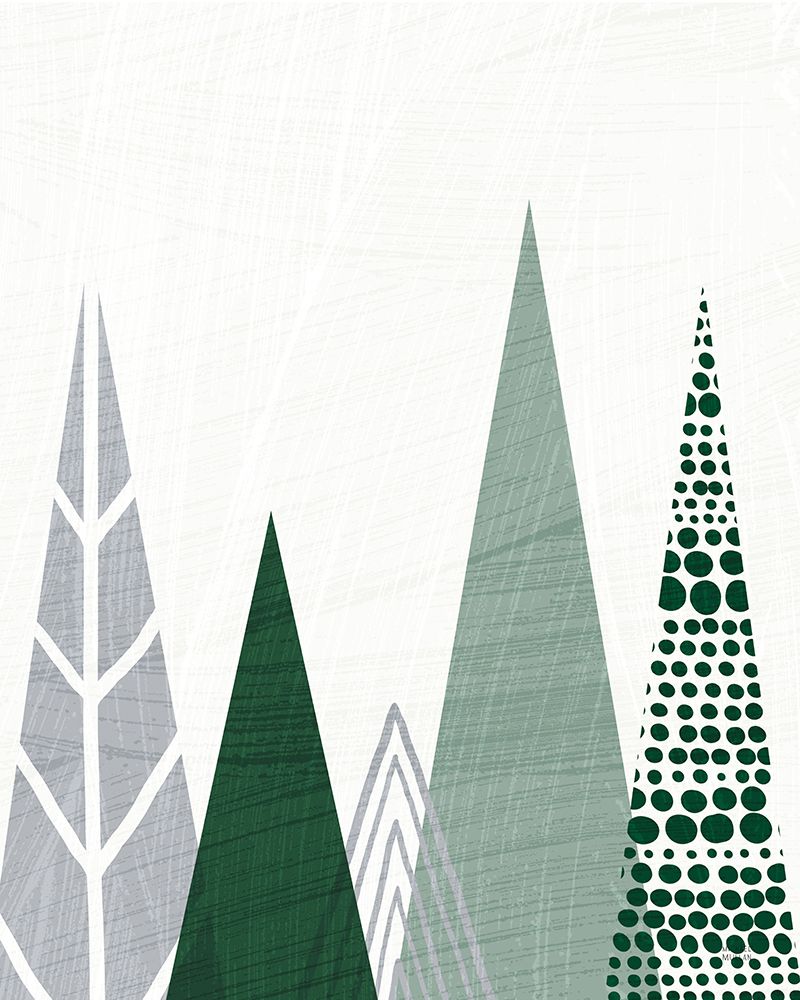 Geometric Forest III Green Gray art print by Michael Mullan for $57.95 CAD