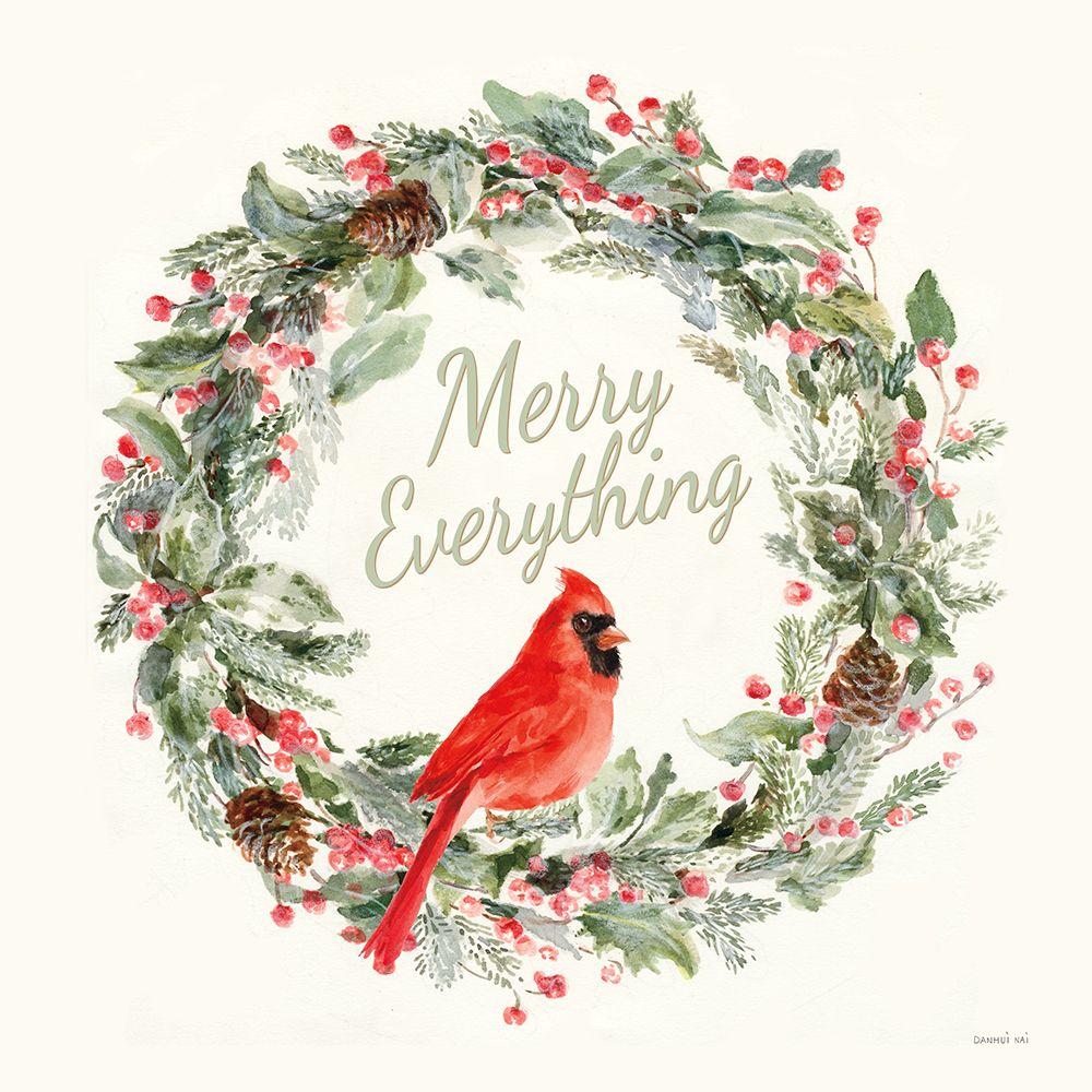 Merry Everything Wreath art print by Danhui Nai for $57.95 CAD