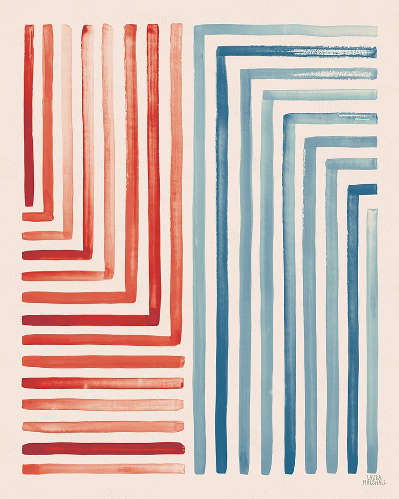 Red and Blue Sunset III art print by Laura Marshall for $57.95 CAD