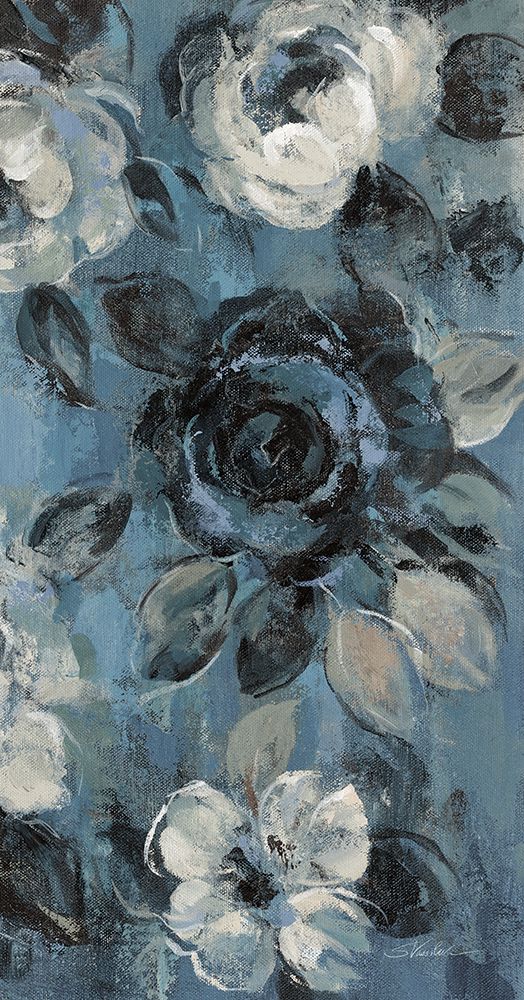 Loose Flowers on Dusty Blue IV art print by Silvia Vassileva for $57.95 CAD