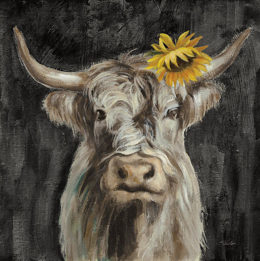 Floral Highland Cow art print by Silvia Vassileva for $57.95 CAD