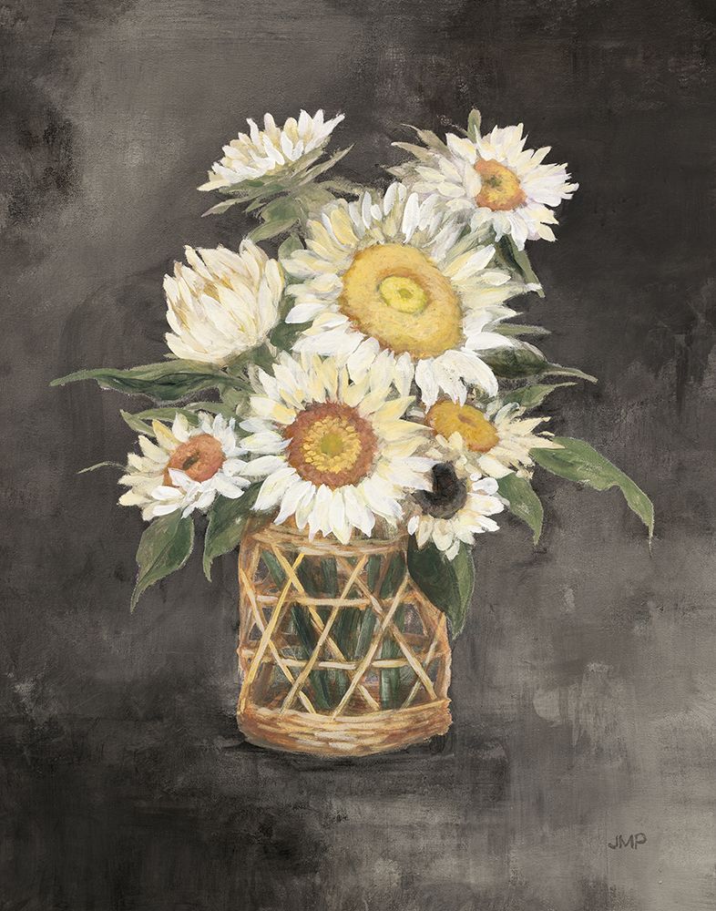 Sunflowers in Rattan Black Crop art print by Julia Purinton for $57.95 CAD
