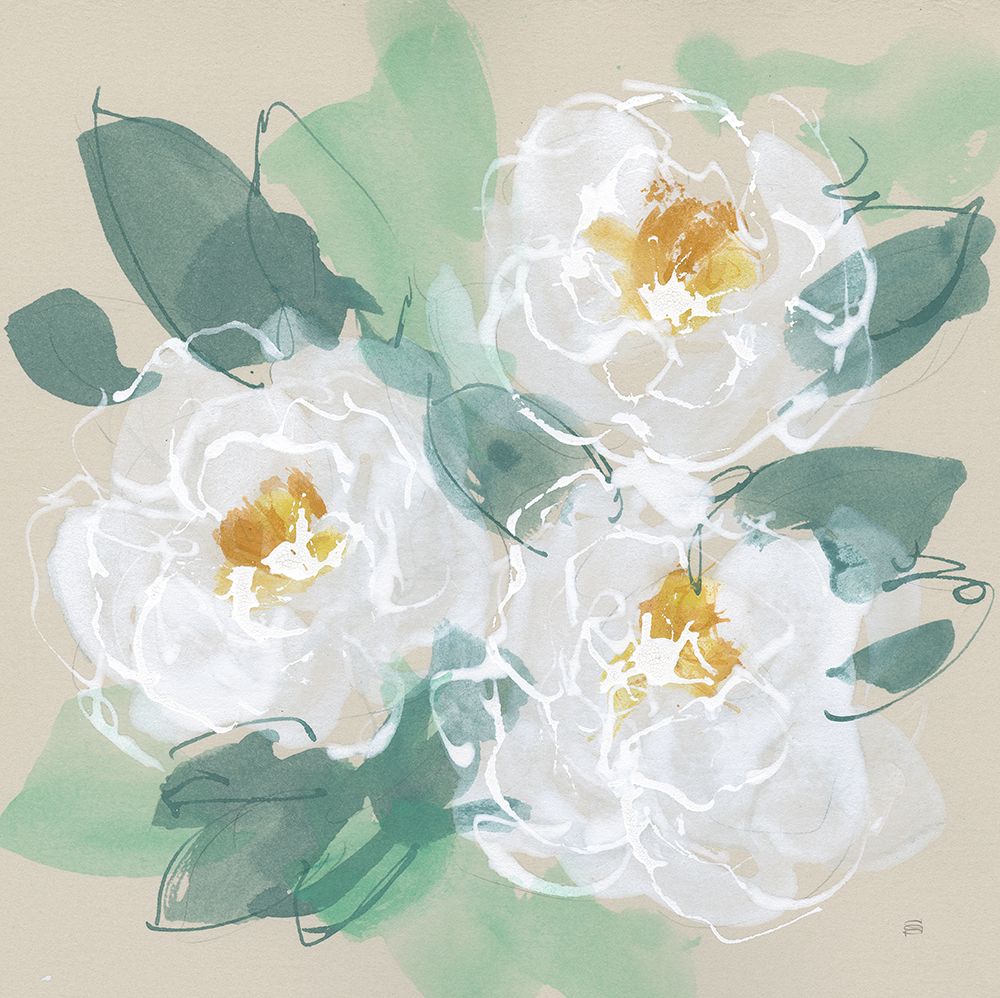Peonies on Cream II art print by Chris Paschke for $57.95 CAD
