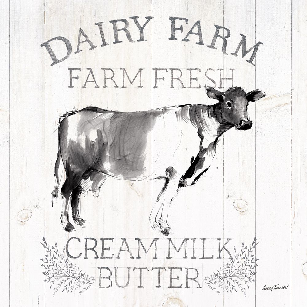 Dairy Farm Wood Black Cow Sq art print by Avery Tillmon for $57.95 CAD